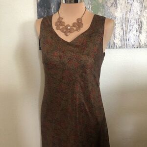 Peruvian Connection 100% Silk Made in Italy Asymmetrical Slip Dress